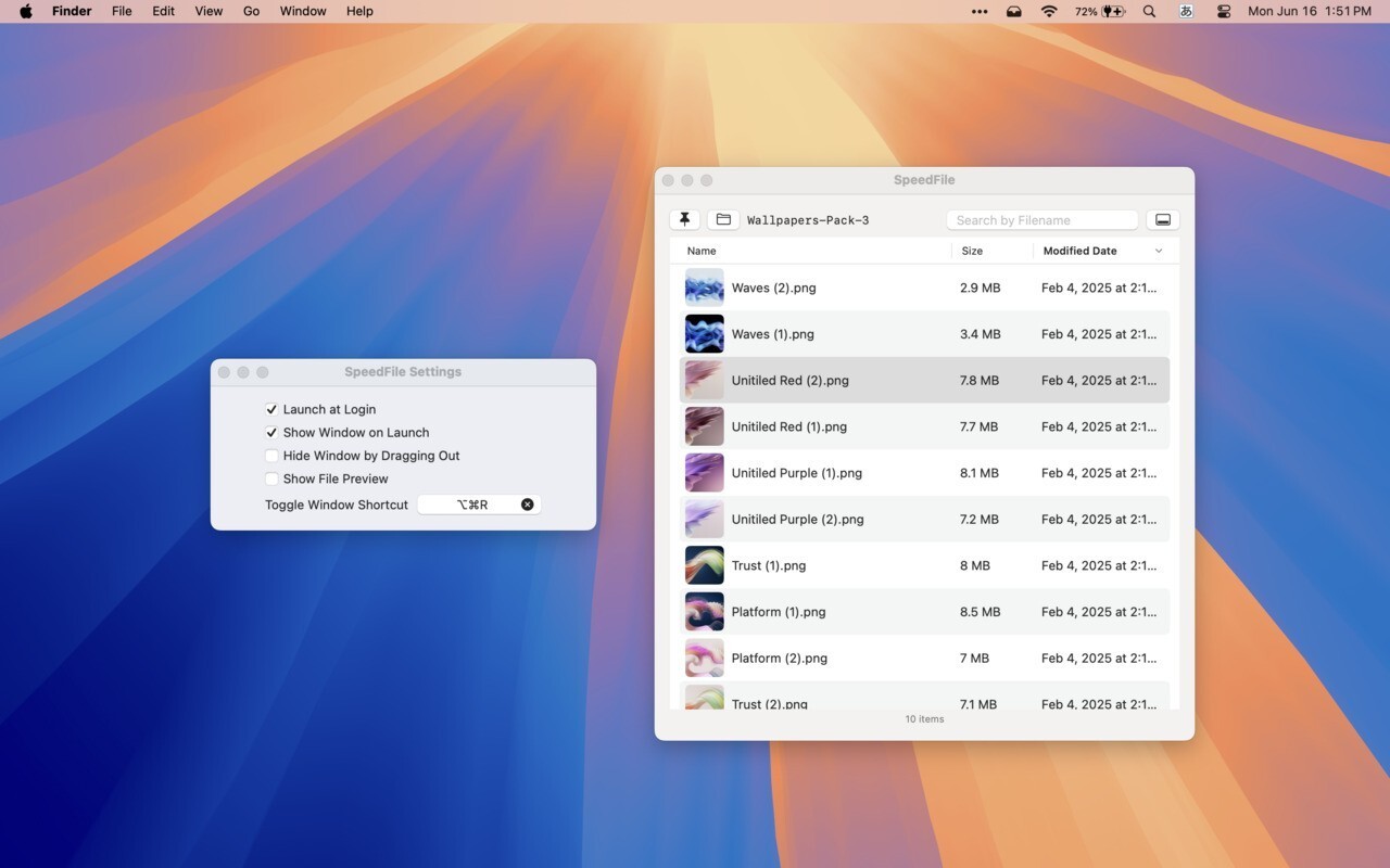 SpeedFile main interface