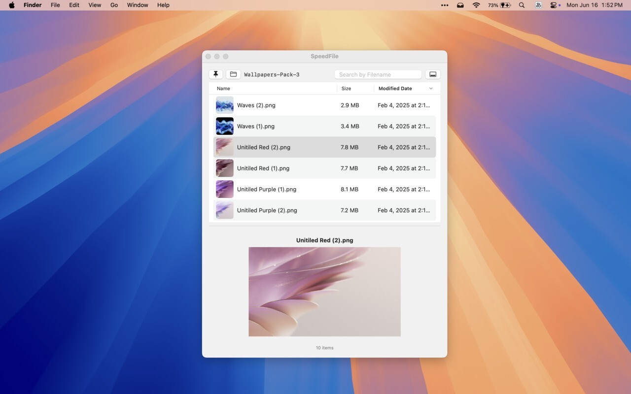 SpeedFile context menu